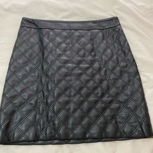 Faux leather quilted mini skirt
